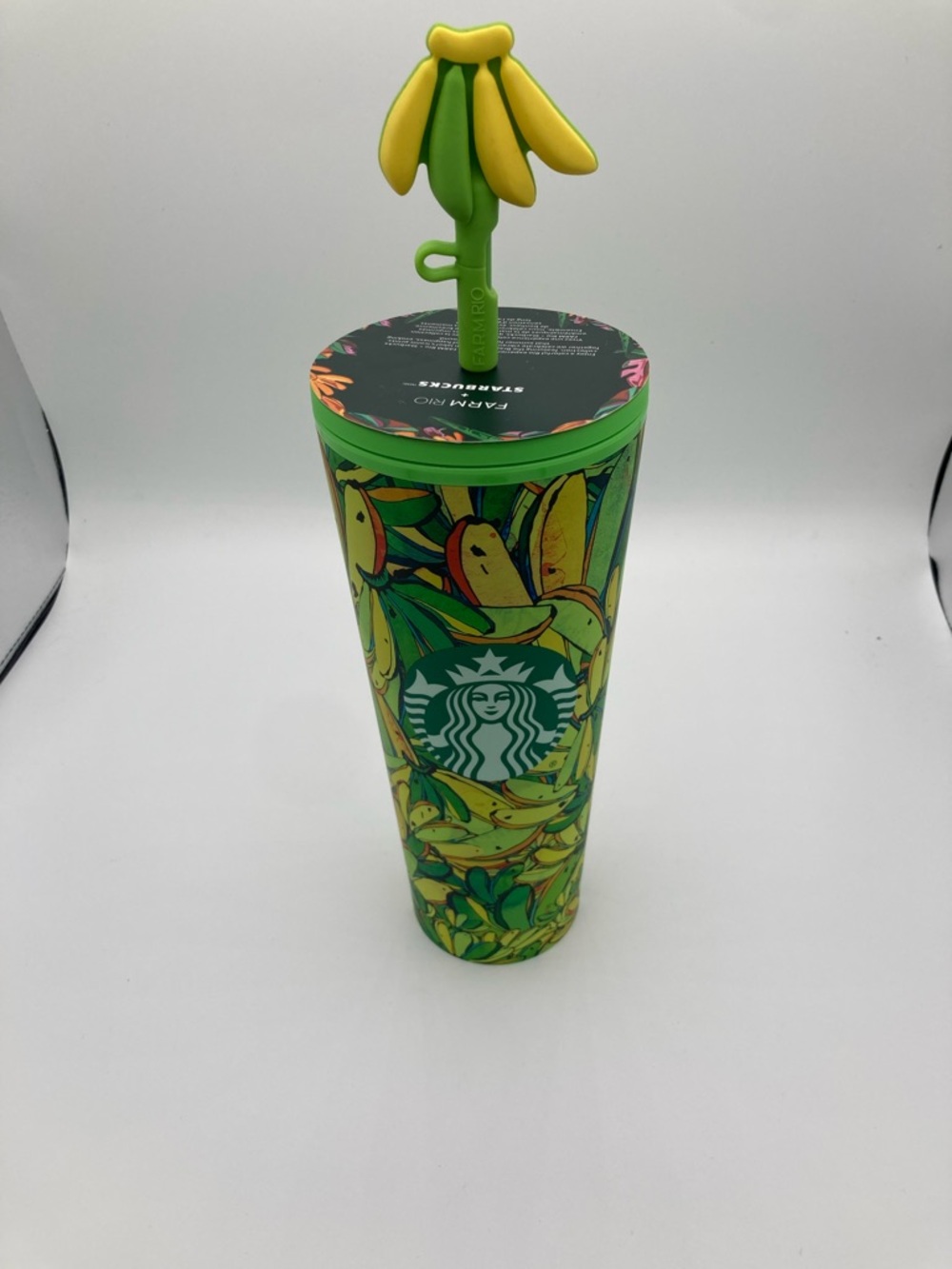 Starbucks x Farm Rio Cold Cup Board Banana Tumbler Silicone Cap Summer 2025 NEW